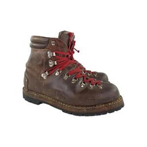 VTG Lowa Mountaineering Boots US 12.5 Heavy Leather Vibram Hiking Boots Germany